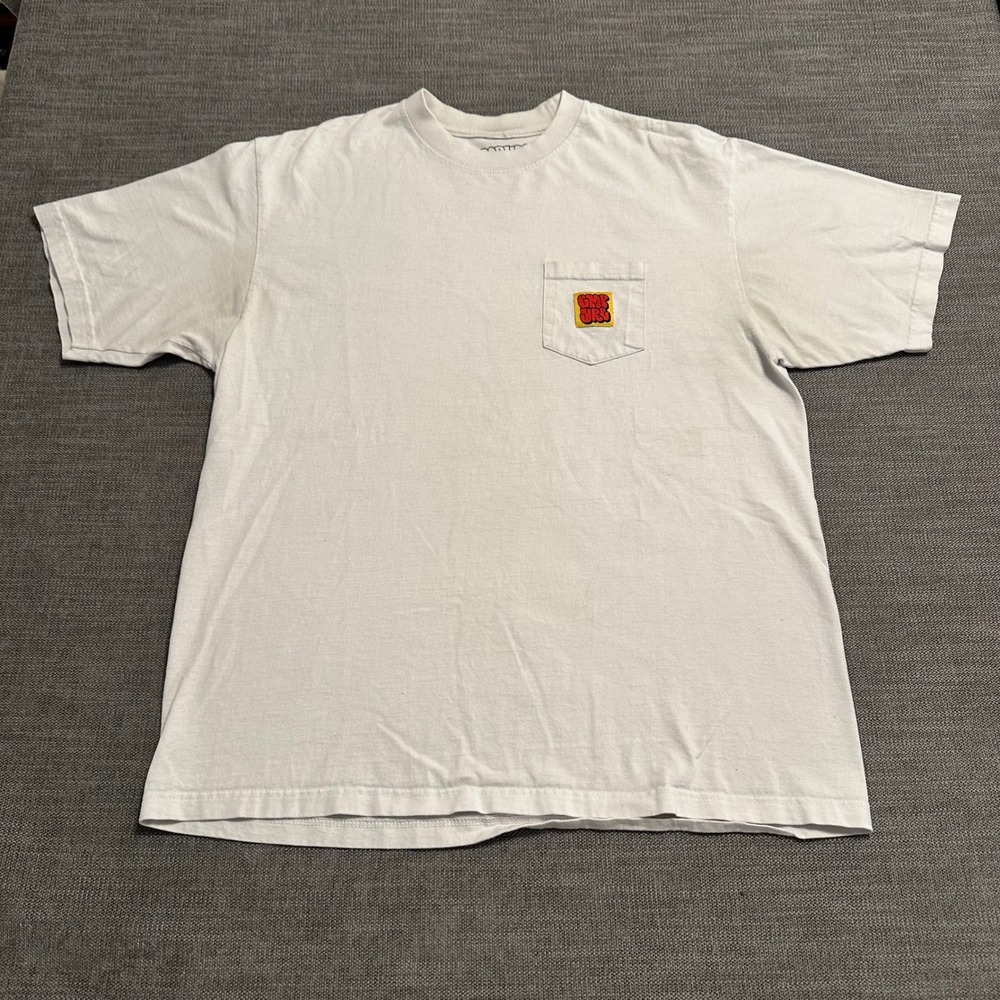 Empyre Pocket T-Shirt Mens XL White Short Sleeve Logo Patch Skater Tee